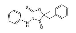 3-anilino-5-benzyl-5-methyl-2-sulfanylidene-1,3-oxazolidin-4-one Structure