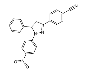 4-[2-(4-nitrophenyl)-3-phenyl-3,4-dihydropyrazol-5-yl]benzonitrile结构式