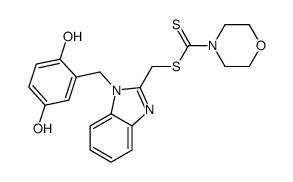 [1-[(2,5-dihydroxyphenyl)methyl]benzimidazol-2-yl]methyl morpholine-4-carbodithioate Structure