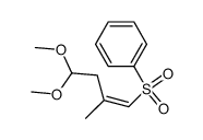 (Z)-4,4-dimethoxy-2-methylbut-1-enyl phenyl sulphone结构式