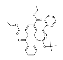 4,6-dibenzoyl-5-tert-butoxycarbonyloxy-isophthalic acid diethyl ester Structure