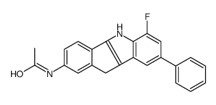 N-(6-fluoro-8-phenyl-5,10-dihydroindeno[1,2-b]indol-2-yl)acetamide结构式