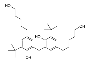 2-tert-butyl-6-[[3-tert-butyl-2-hydroxy-5-(5-hydroxypentyl)phenyl]methyl]-4-(5-hydroxypentyl)phenol Structure