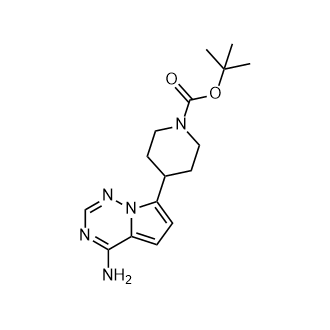 4-(4-氨基吡咯并[2,1-f][1,2,4]三嗪-7-基)哌啶-1-羧酸叔丁酯结构式
