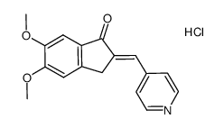 5,6-dimethoxy-2-(pyridine-4-ylmethylene)indan-1-one hydrochloride Structure