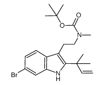 tert-butyl (2-(6-bromo-2-(2-methylbut-3-en-2-yl)-1H-indol-3-yl)ethyl)(methyl)carbamate结构式