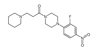 1-[4-(2-fluoro-4-nitrophenyl)piperazin-1-yl]-3-piperidinopropan-1-one结构式