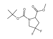 4,4-difluoro-pyrrolidine-1,2-dicarboxylic acid 1-tert-butyl ester 2-methyl ester结构式