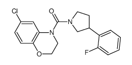 (6-Chloro-2,3-dihydrobenzo[1,4]oxazin-4-yl)[3-(2-fluorophenyl)pyrrolidin-1-yl]methanone结构式