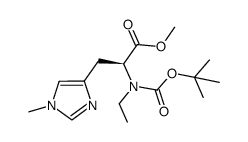 N-α-(tert-butoxycarbonyl)-N-α-ethyl,N-1(τ)-methyl-L-histidine methyl ester Structure