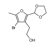 2-<4-Brom-2-(1,3-dioxol-2-yl)-5-methyl-3-furyl>ethanol Structure