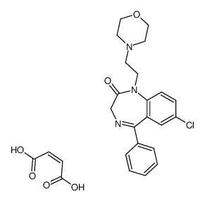 7-Chlor-1-<2-morpholino-aethyl>-5-phenyl-1.3-dihydro-2H-1.4-benzodiazepin-2-on-maleat Structure