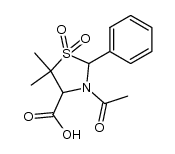 3-acetyl-5,5-dimethyl-1,1-dioxo-2-phenyl-1λ6-thiazolidine-4-carboxylic acid结构式