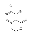 ethyl 5-bromo-6-chloropyrimidine-4-carboxylate结构式