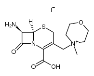 4-(((6R,7R)-7-amino-2-carboxy-8-oxo-5-thia-1-azabicyclo[4.2.0]oct-2-en-3-yl)methyl)-4-methylmorpholin-4-ium iodide结构式