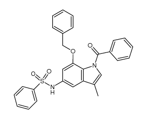 5-amino-1-benzoyl-7-(benzyloxy)-3-methyl-N5-(phenylsulfonyl)indole结构式