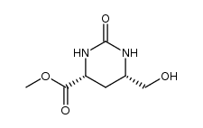 cis-4-carbomethoxy-6-(hydroxymethyl)-3,4,5,6-tetrahydropyrimidin-2(1H)-one结构式