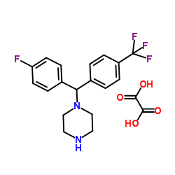 1-{(4-Fluorophenyl)[4-(trifluoromethyl)phenyl]methyl}piperazine ethanedioate (1:1) Structure
