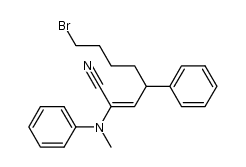 (E)-8-bromo-2-(methyl(phenyl)amino)-4-phenyloct-2-enenitrile结构式