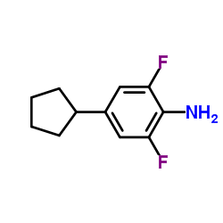 4-Cyclopentyl-2,6-difluoroaniline结构式