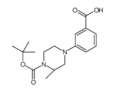 3-[(3S)-3-methyl-4-[(2-methylpropan-2-yl)oxycarbonyl]piperazin-1-yl]benzoic acid结构式