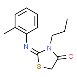 (Z)-3-丙基-2-(邻甲苯基亚氨基)噻唑烷-4-酮结构式
