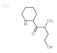 N-(2-Hydroxyethyl)-N-methyl-2-piperidinecarboxamide hydrochloride结构式