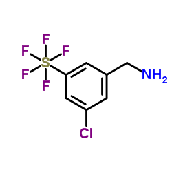 1-[3-Chloro-5-(pentafluoro-λ6-sulfanyl)phenyl]methanamine Structure