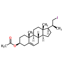 (3β,20S)-21-Iodo-20-Methyl-pregn-3-en-3-ol Acetate structure