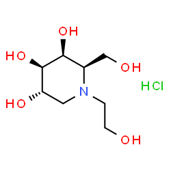 N-(2-羟乙基)-1-脱氧半乳糖苷嘧啶盐酸盐结构式