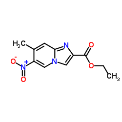 7-Methyl-6-nitro-imidazo[1,2-a]pyridine-2-carboxylic acid ethyl ester结构式