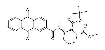 (2S,6S)-1-tert-butyl 2-methyl 6-(9,10-dioxo-9,10-dihydroanthracene-2-carboxamido)piperidine-1,2-dicarboxylate Structure