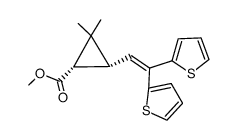 methyl cis-3-<2,2-di(2-thienyl)ethenyl>-2,2-dimethylcyclopropanecarboxylate Structure