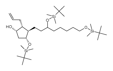 (1S,2R,3R,4R)-2-allyl-3-(3,8-bis((tert-butyldimethylsilyl)oxy)octyl)-4-((tert-butyldimethylsilyl)oxy)cyclopentanol结构式