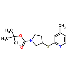 2-Methyl-2-propanyl 3-[(4-methyl-2-pyridinyl)sulfanyl]-1-pyrrolidinecarboxylate结构式