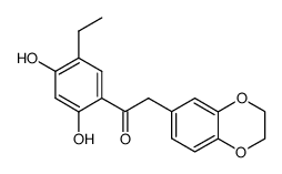 α-(1,4-benzodioxan-6-yl)-2,4-dihydroxy-5-ethylacetophenone结构式