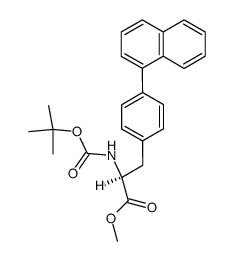 N-(t-butyloxycarbonyl)-4-(1-naphthyl)-L-phenylalanine methyl ester结构式