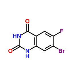 7-Bromo-6-fluoro-2,4(1H,3H)-quinazolinedione结构式