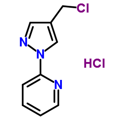 2-(4-(chloromethyl)-1H-pyrazol-1-yl)pyridine hydrochloride structure