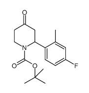 tert-butyl 2-(4-fluoro-2-methylphenyl)-4-oxopiperidine-1-carboxylate结构式