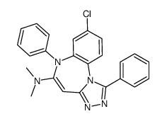 8-chloro-N,N-dimethyl-1,6-diphenyl-[1,2,4]triazolo[4,3-a][1,5]benzodiazepin-5-amine结构式
