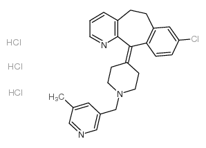 8-氯-6,11-二氢-11-[1-[(5-甲基-3-吡啶基)甲基]-4-亚哌啶基]-5H-苯并[5,6]环戊烷[1,2-b]吡啶盐酸盐结构式