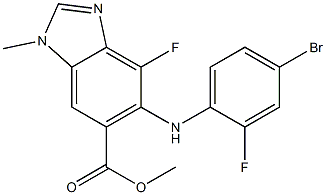 methyl 5-((4-bromo-2-fluorophenyl)amino)-4-fluoro-1-methyl-1H-benzo[d]imidazole-6-carboxylate Structure