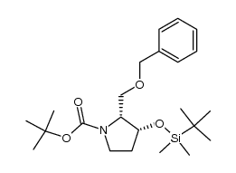 (2R,3R)-tert-butyl 2-((benzyloxy)methyl)-3-((tert-butyldimethylsilyl)oxy)pyrrolidine-1-carboxylate Structure