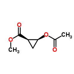 Cyclopropanecarboxylic acid, 2-(acetyloxy)-, methyl ester, cis- (9CI) Structure
