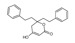 4-hydroxy-2,2-bis(2-phenylethyl)-3H-pyran-6-one结构式
