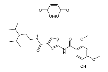 2-[N-(5-Hydroxy-2,4-dimethoxybenzoyl)amino]-4-[(2-diisopropylaminoethyl)aminocarbonyl]-1,3-thiazole maleate结构式
