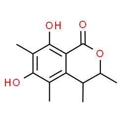 3,4-Dihydro-6,8-dihydroxy-3,4,5,7-tetramethyl-1H-2-benzopyran-1-one结构式