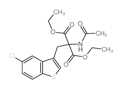 Propanedioic acid,2-(acetylamino)-2-[(5-chlorobenzo[b]thien-3-yl)methyl]-, 1,3-diethyl ester Structure