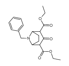 diethyl 8-benzyl-3-oxo-8-azabicyclo[3.2.1]-octane-2,4-dicarboxylate结构式